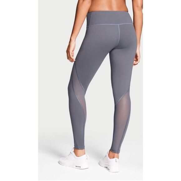 Victoria's Secret Knockout Laser Cut Eyelet Mesh Back Leggings Grey XS Long - Picture 3 of 12